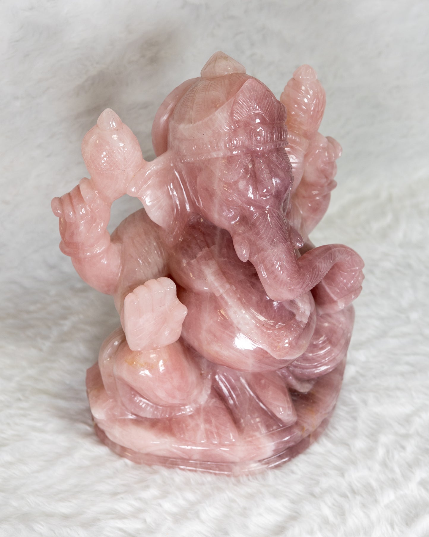 Lavender Rose Quartz Ganesh