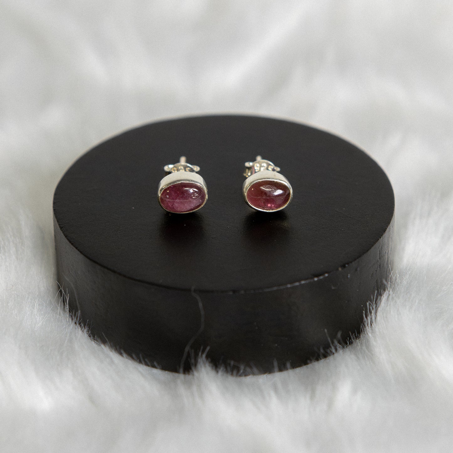 Sterling Silver Strawberry Quartz Earrings Studs