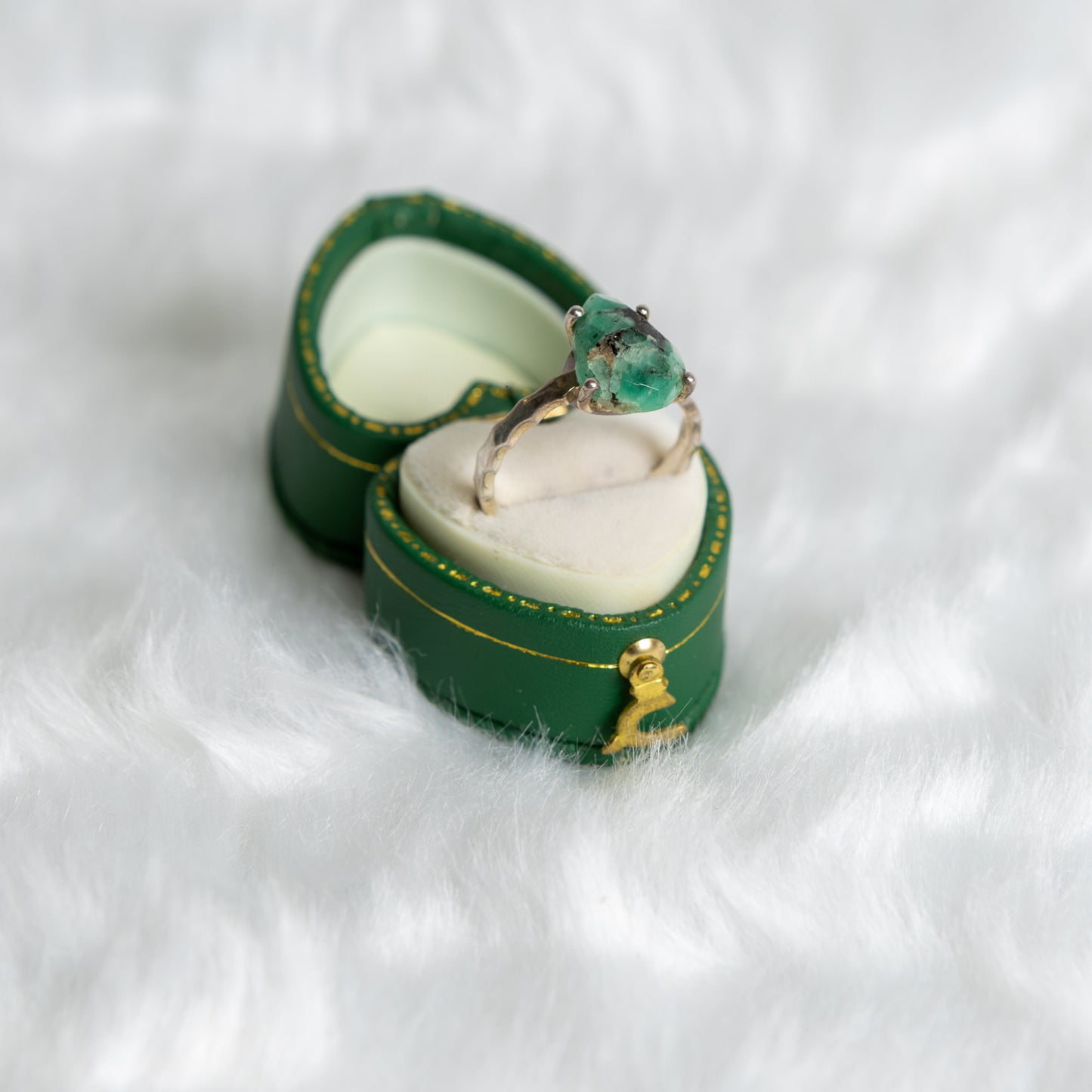 Sterling Silver Emerald Ring Size N