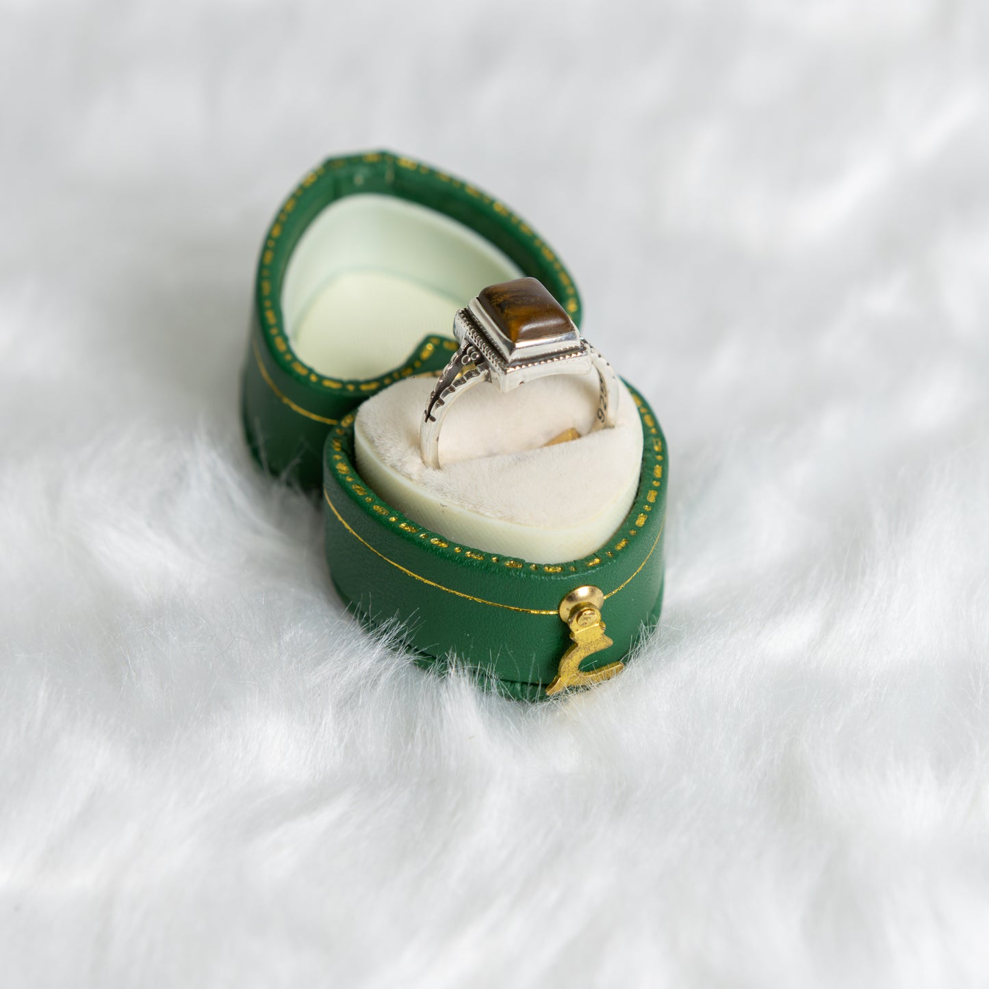 Sterling Silver Tigers Eye Ring Size M