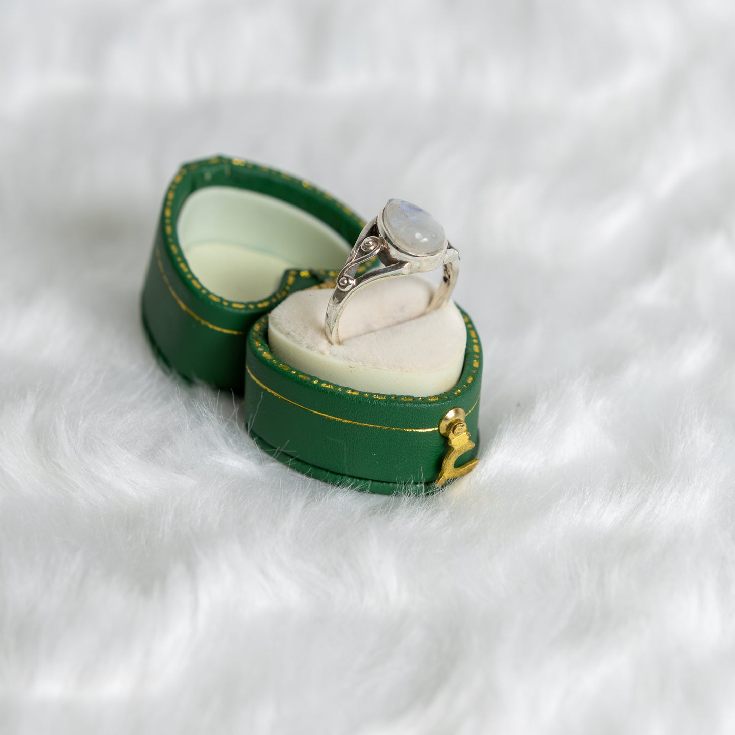 Sterling Silver Moonstone Ring Size M