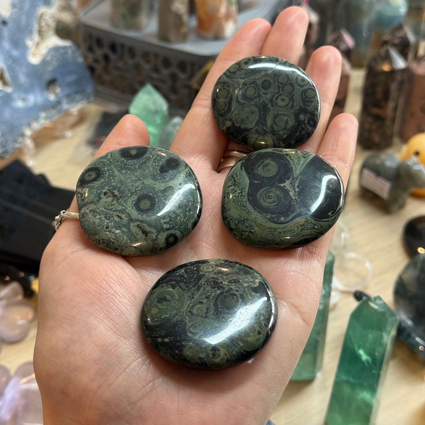 1pcs Kambaba Jasper Palm Stone