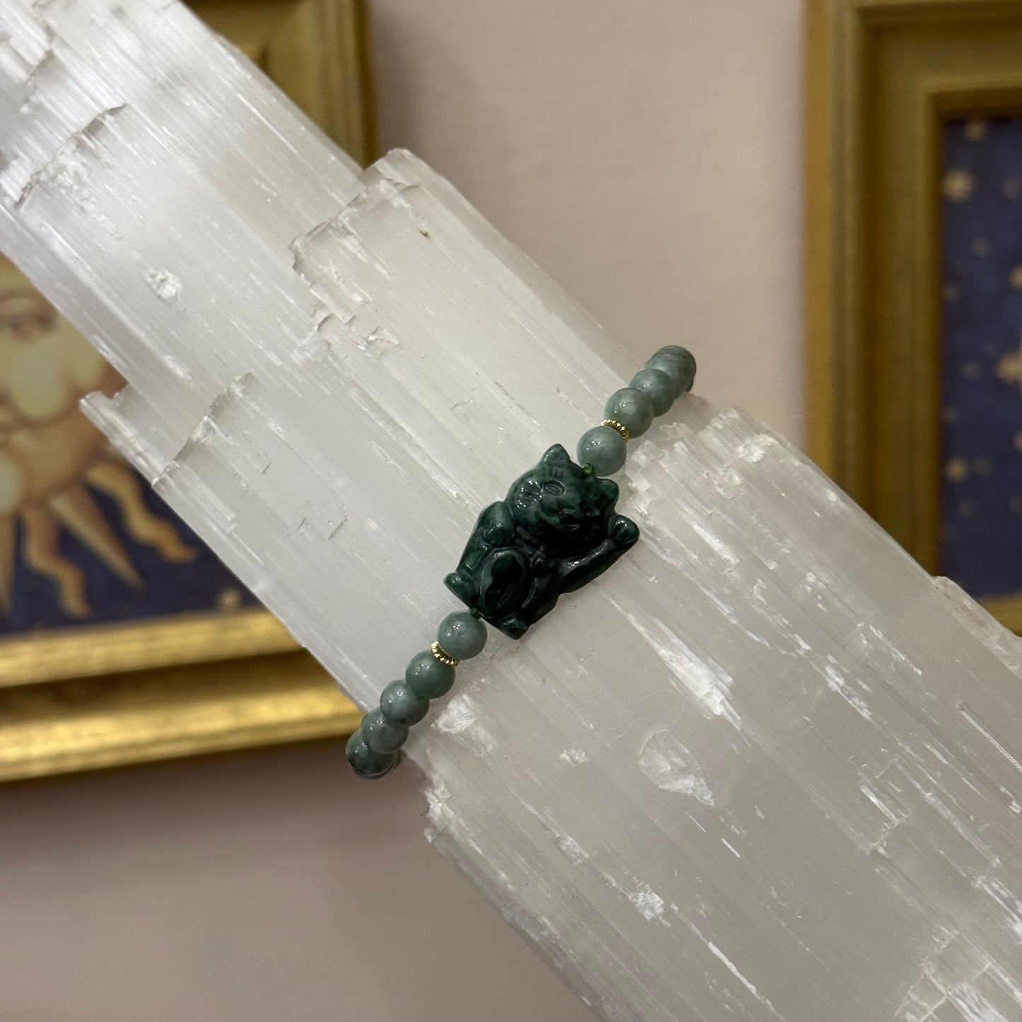 Jade Lucky Cat Bracelet