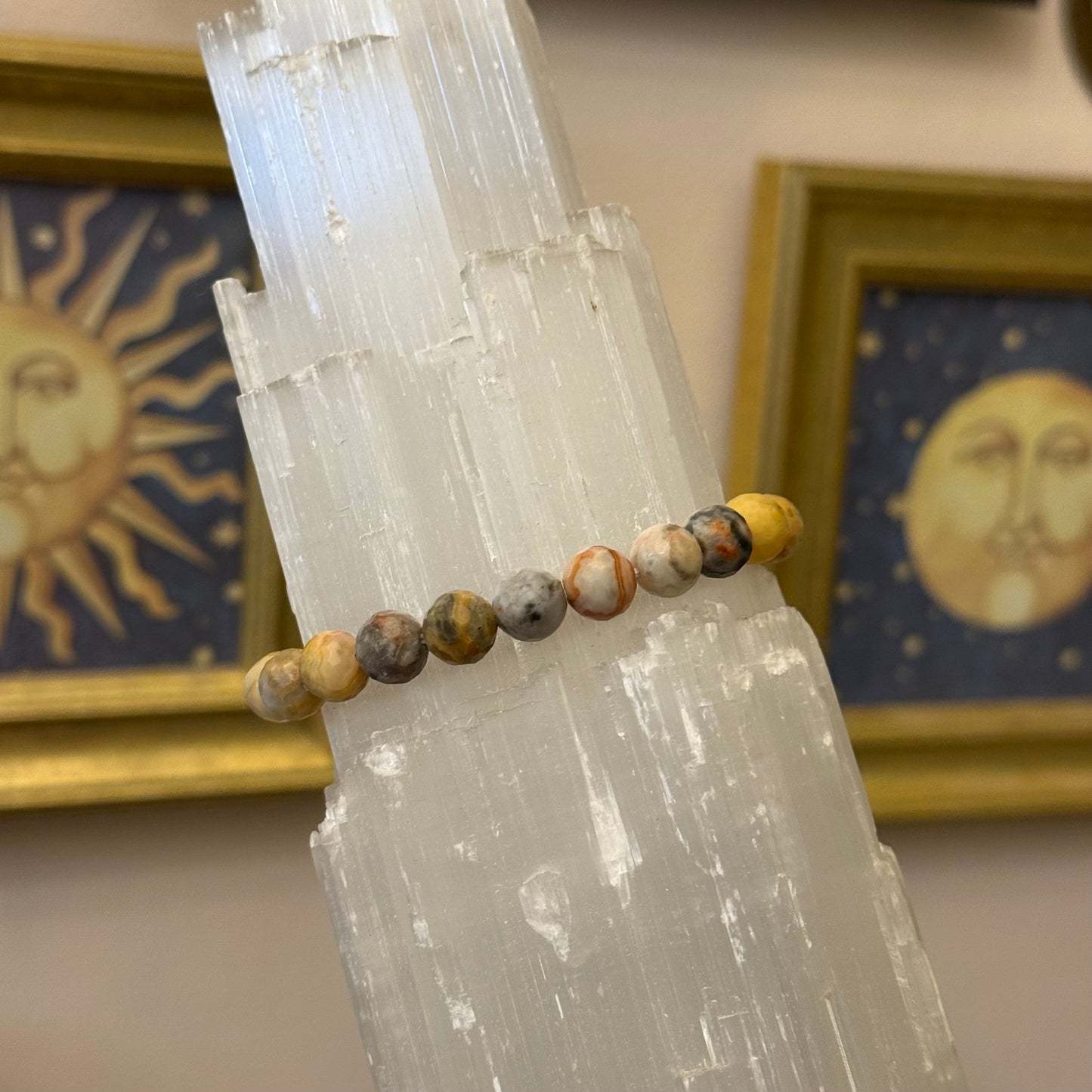 Faceted Crazy Lace Agate Bracelet