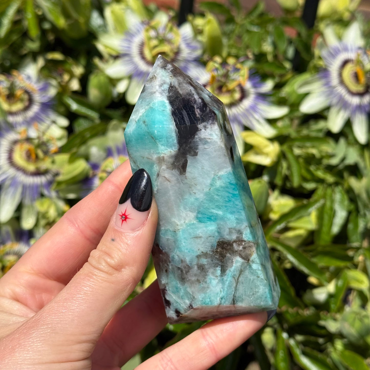 Amazonite - Mica - Smokey Quartz - Golden Healer Tower
