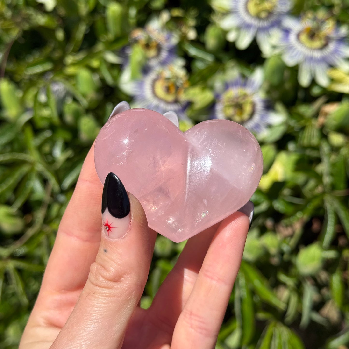 Gem Rose Quartz Heart On Stand
