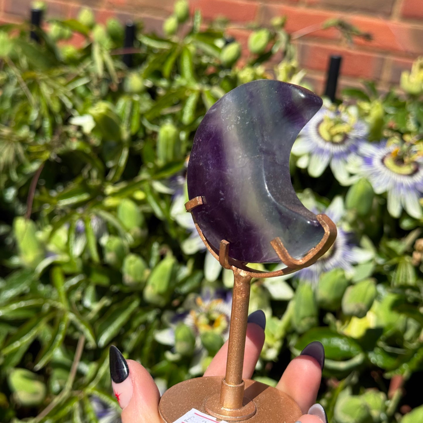 Fluorite Moon On Stand