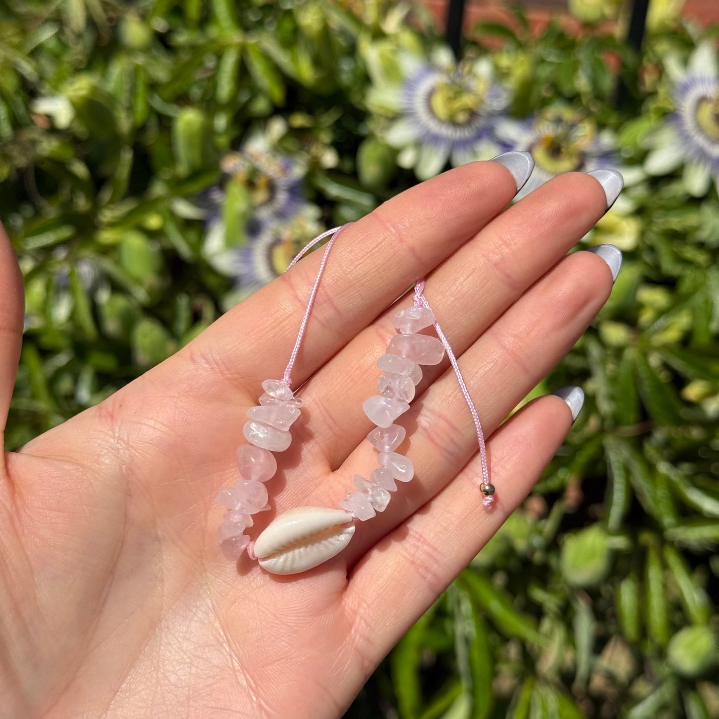 Rose Quartz Cowrie Bracelet