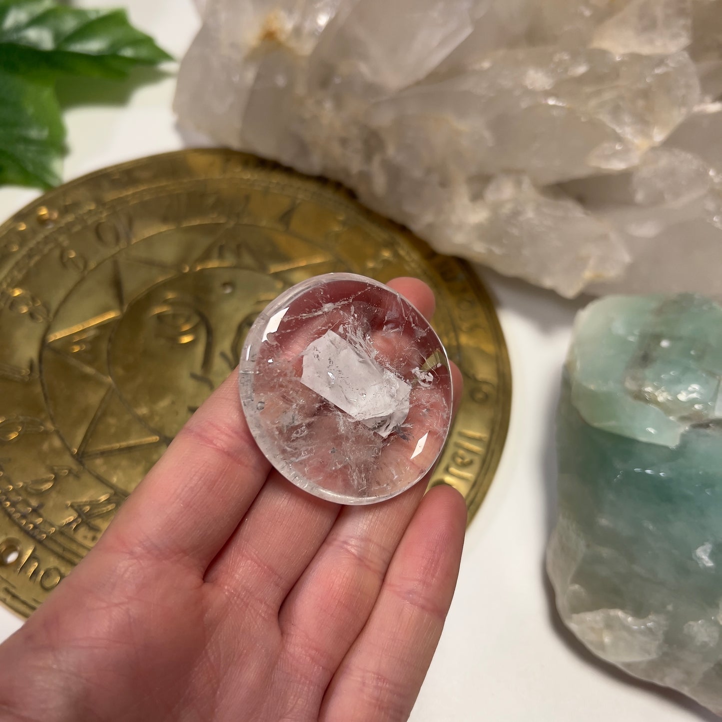 Brazilian Clear Quartz Palm Stone