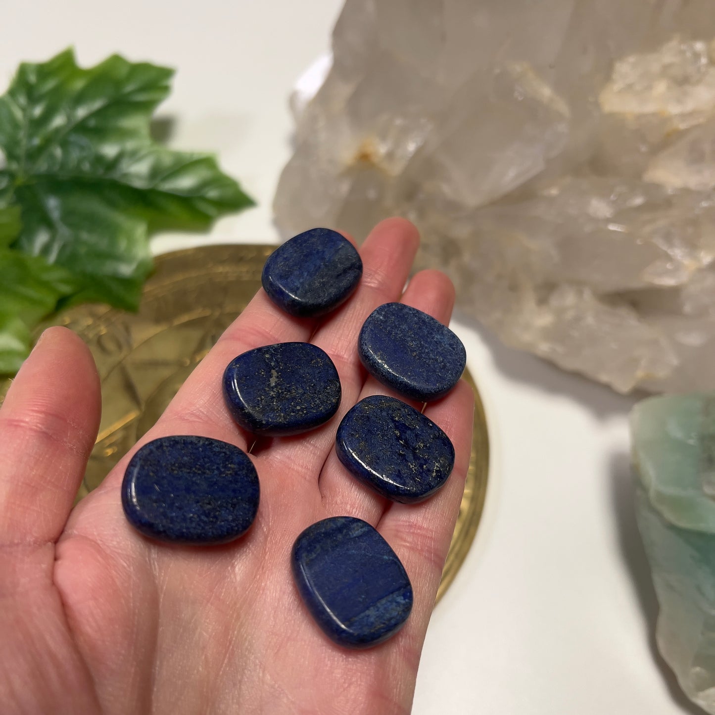 1Pcs Lapis Lazuli Flat Stone