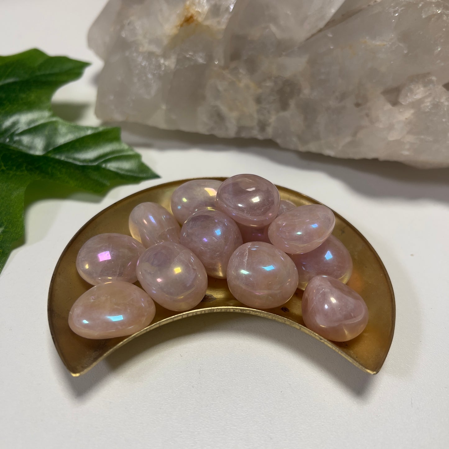 1pcs Aura Rose Quartz Tumble