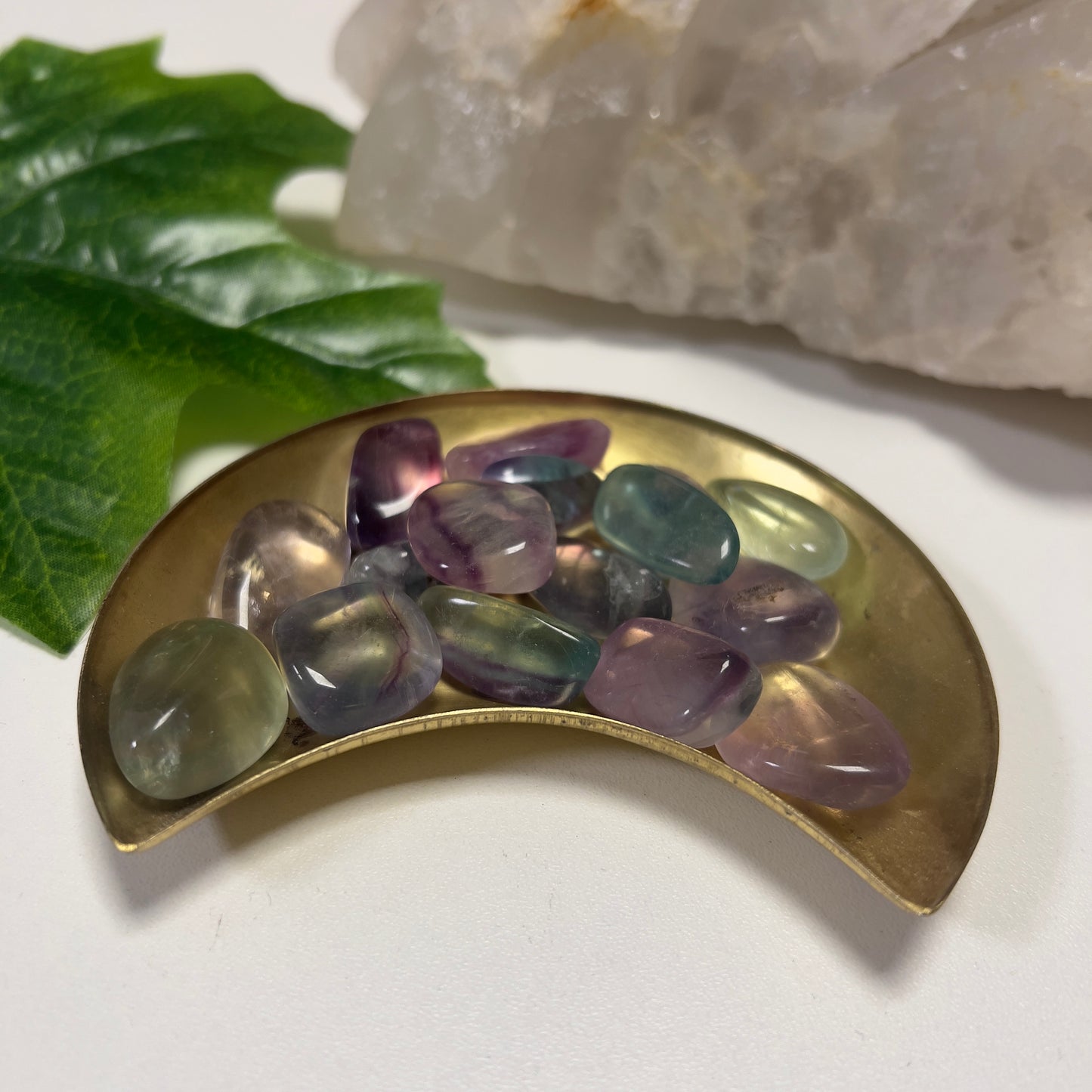 1pcs Rainbow Fluorite Tumble