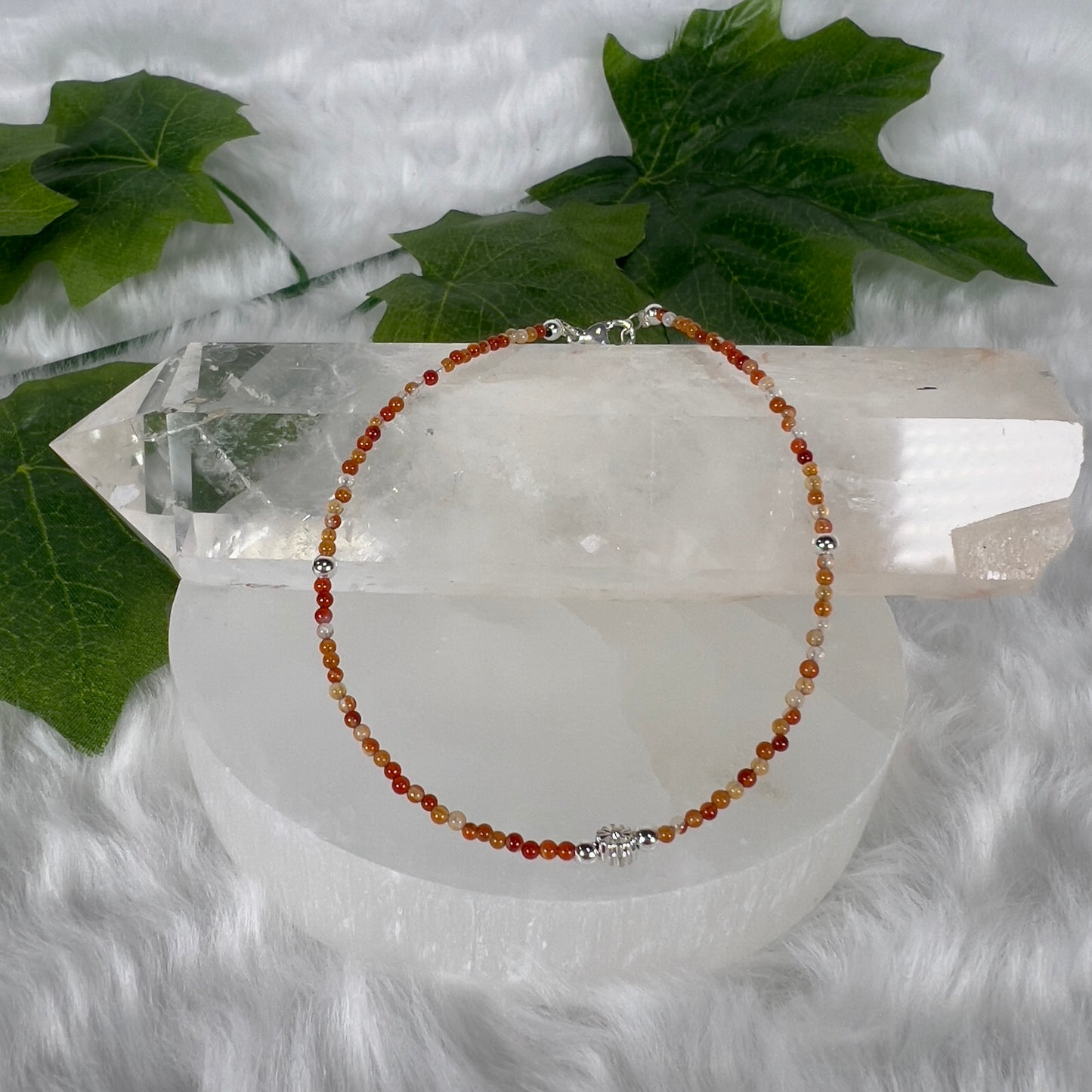 Various Cut Gemstone Anklets Ajustable Size