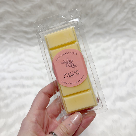 Vegan Soy Wax Melt Snap Bar - Tobacco & Vanilla Scent