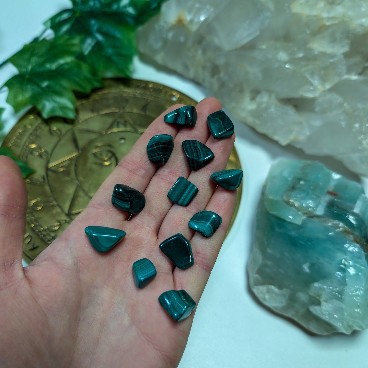 1pcs Mini Malachite Tumble A*