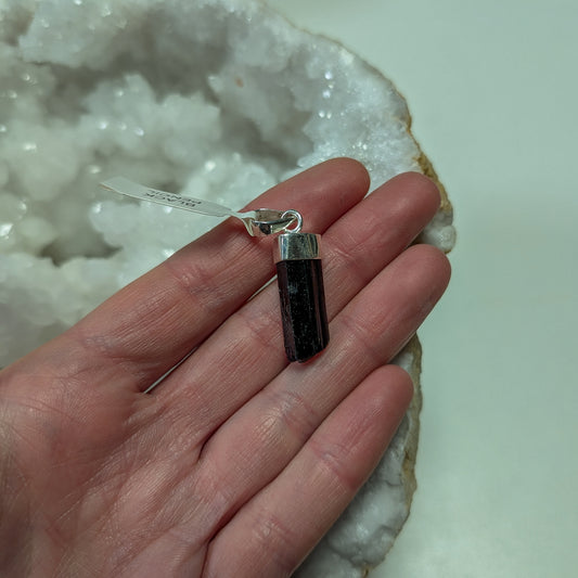 Sterling Silver Black Tourmaline Pendant