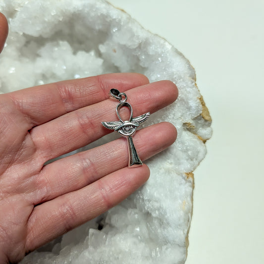 Sterling Silver Ankh Eye Pendant