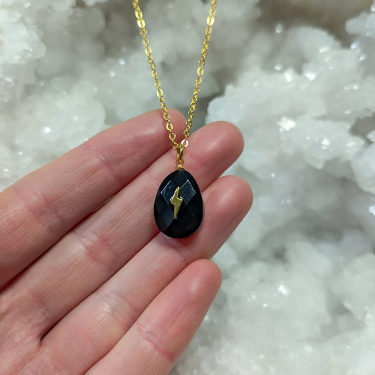 Obsidian Lightning Necklace