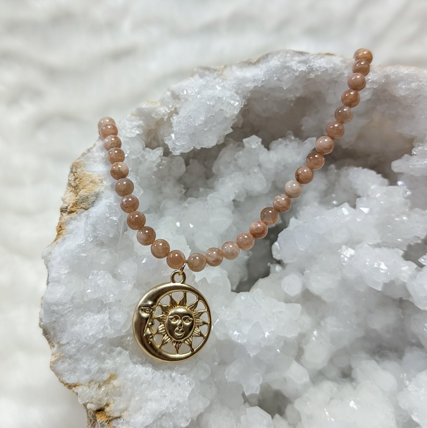 Peach Moonstone Necklace