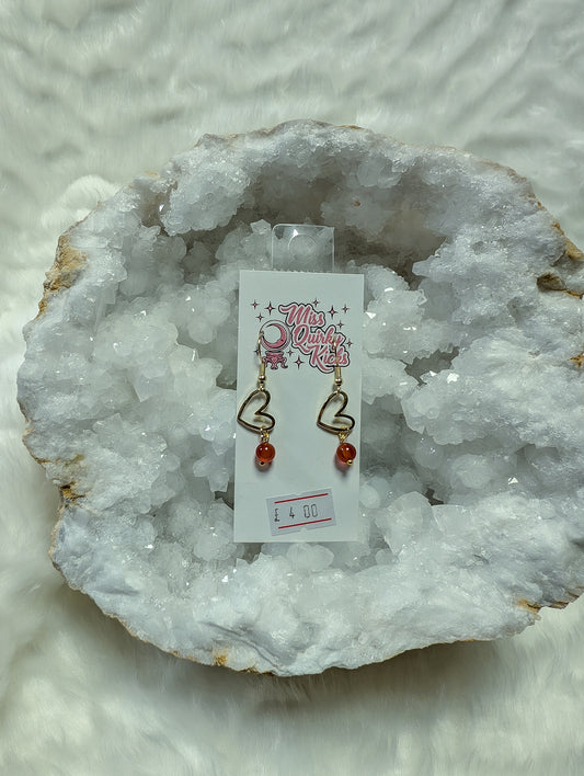 Carnelian Heart Earrings