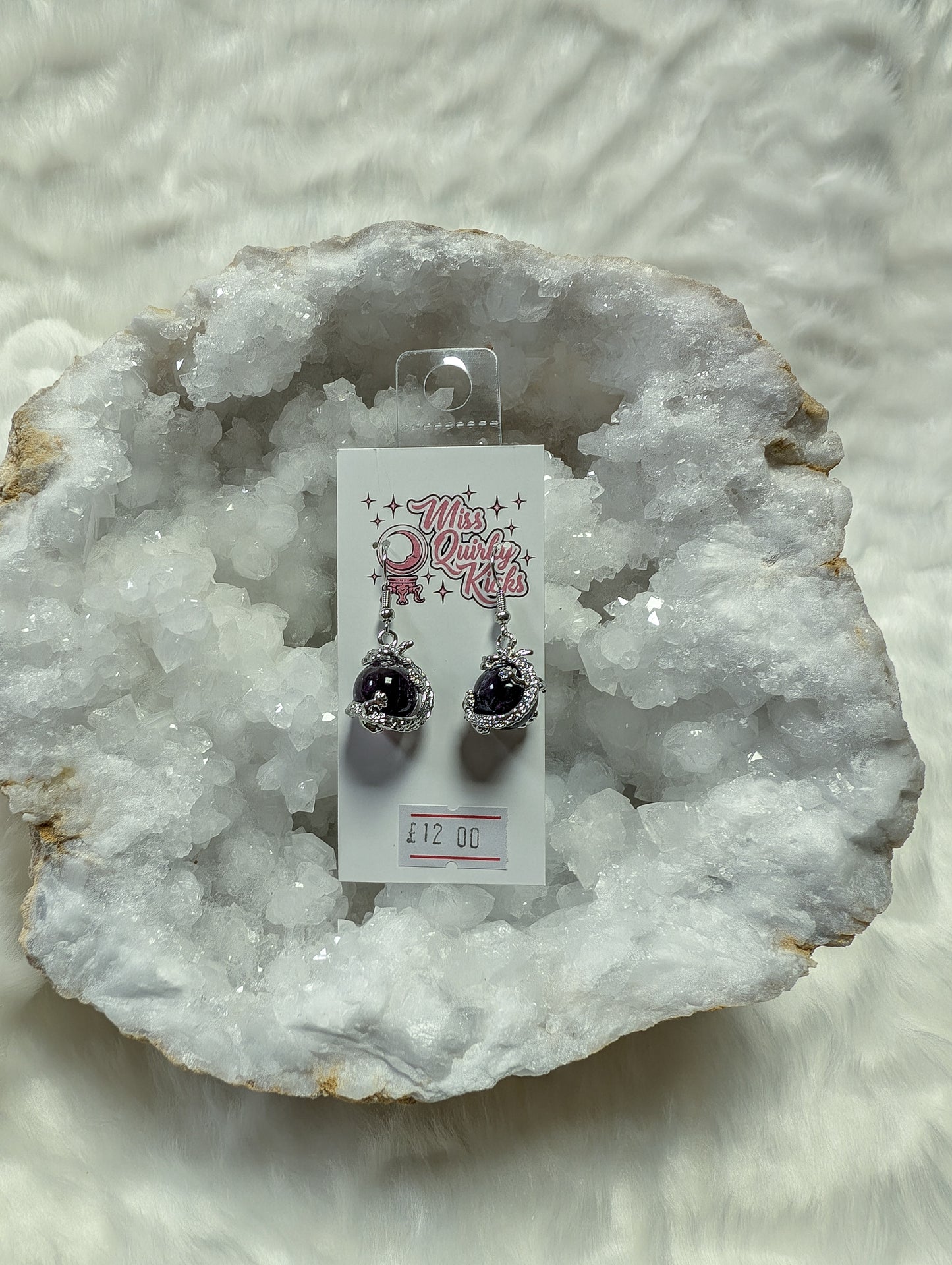 Amethyst Dragon Earrings