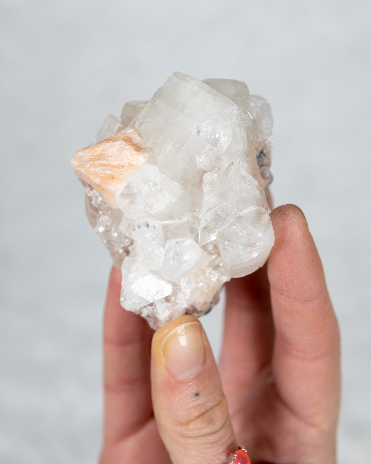 Apohylitte Cluster - Stilbite - Pink Zeolite