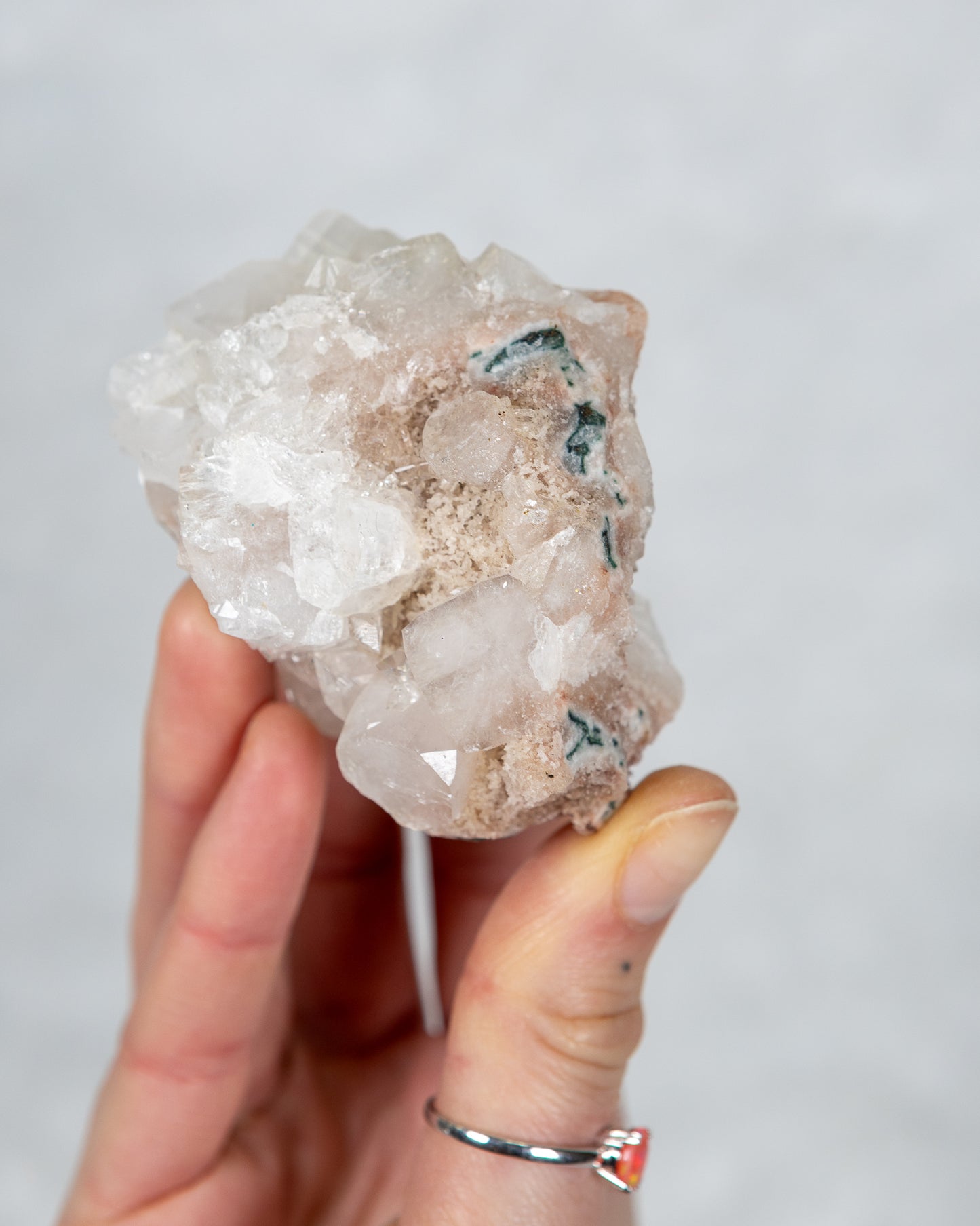 Apohylitte Cluster - Stilbite - Pink Zeolite