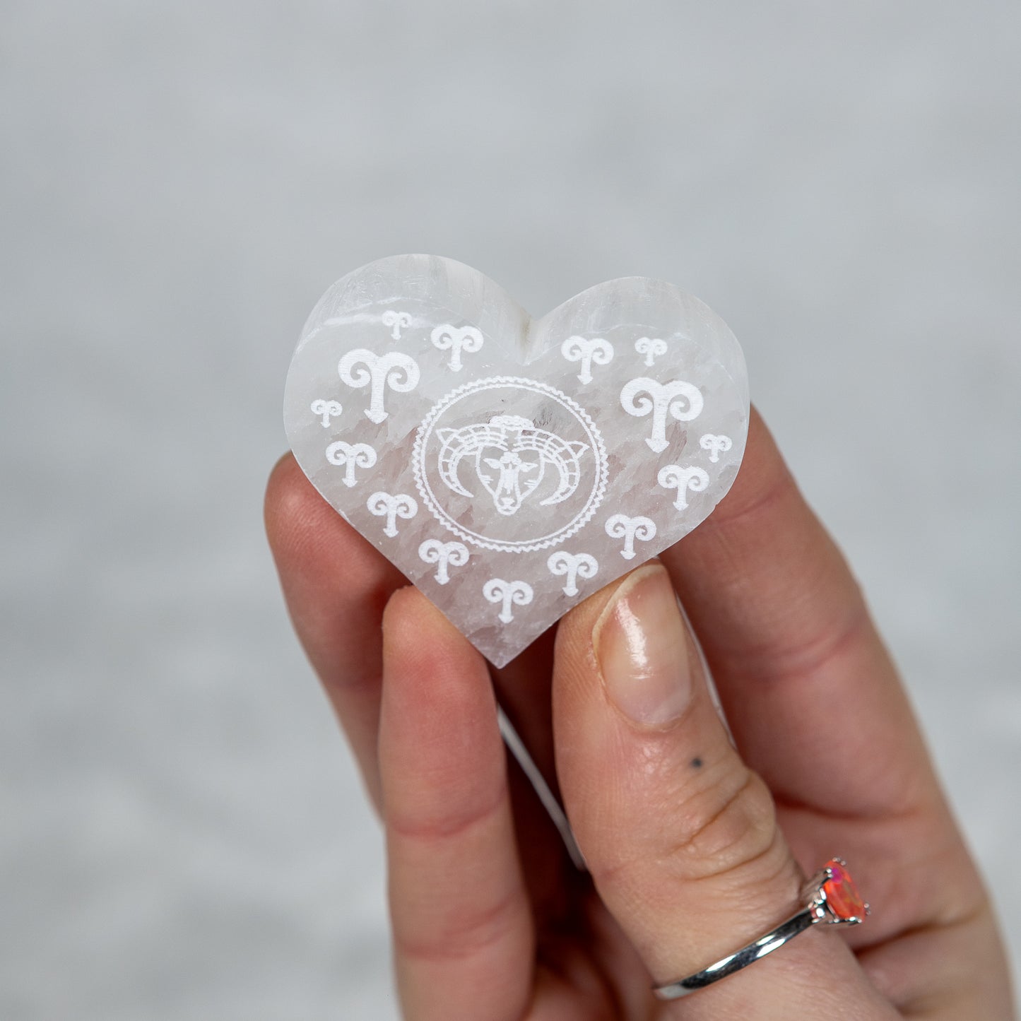 Zodiac Selenite heart