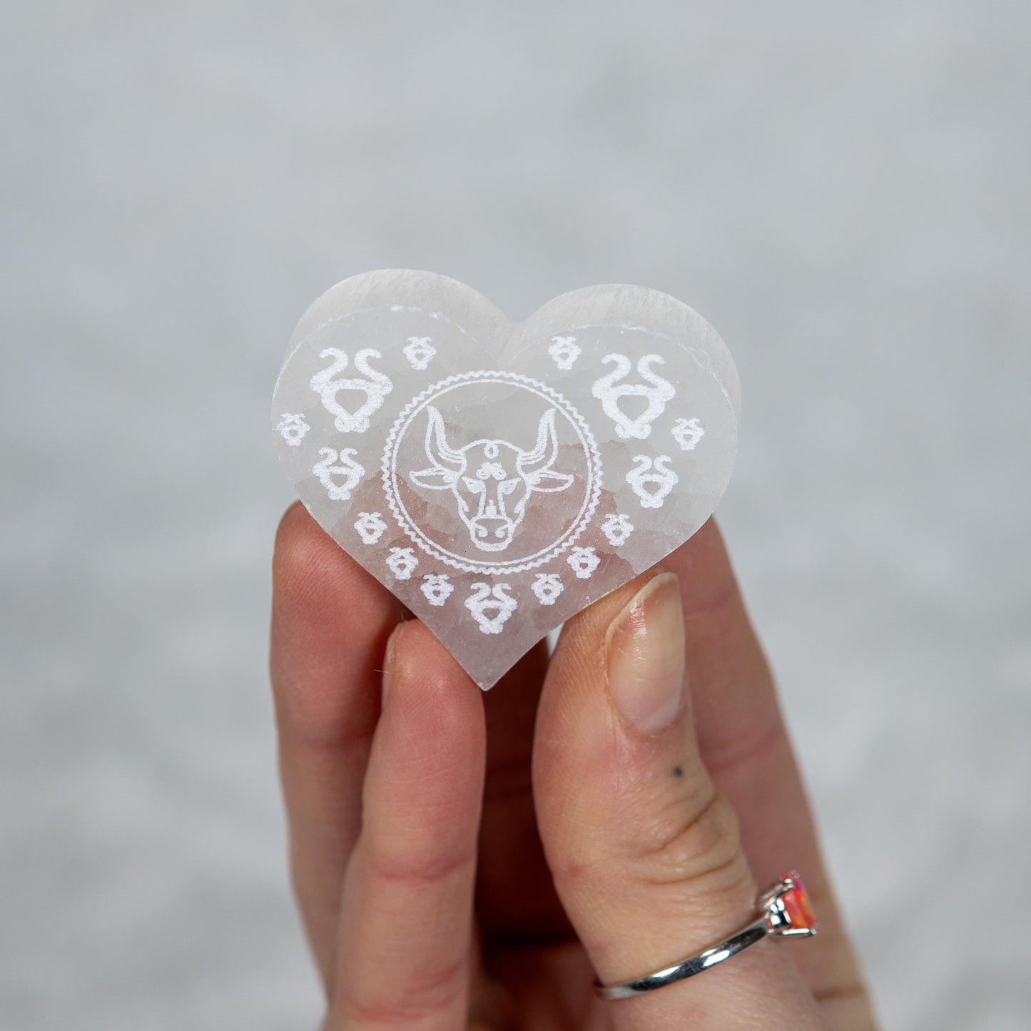 Zodiac Selenite heart