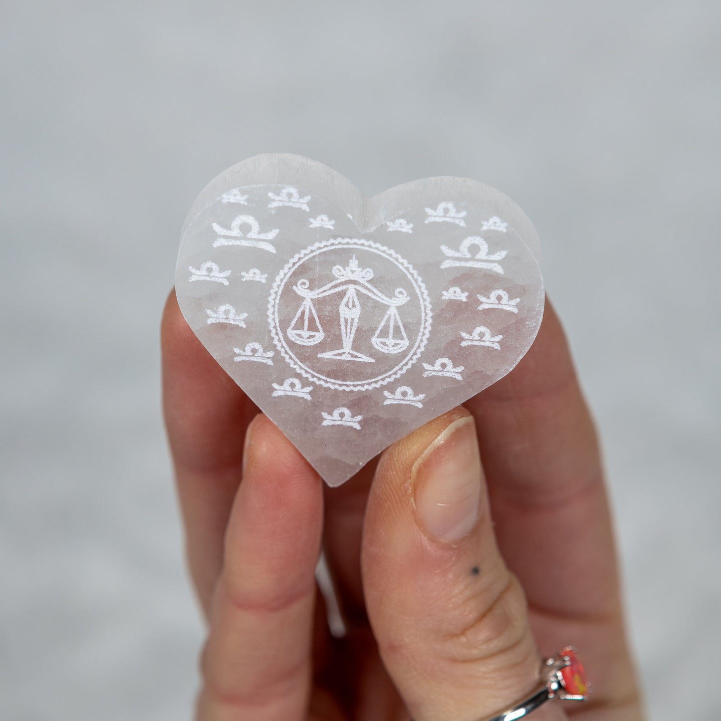 Zodiac Selenite heart