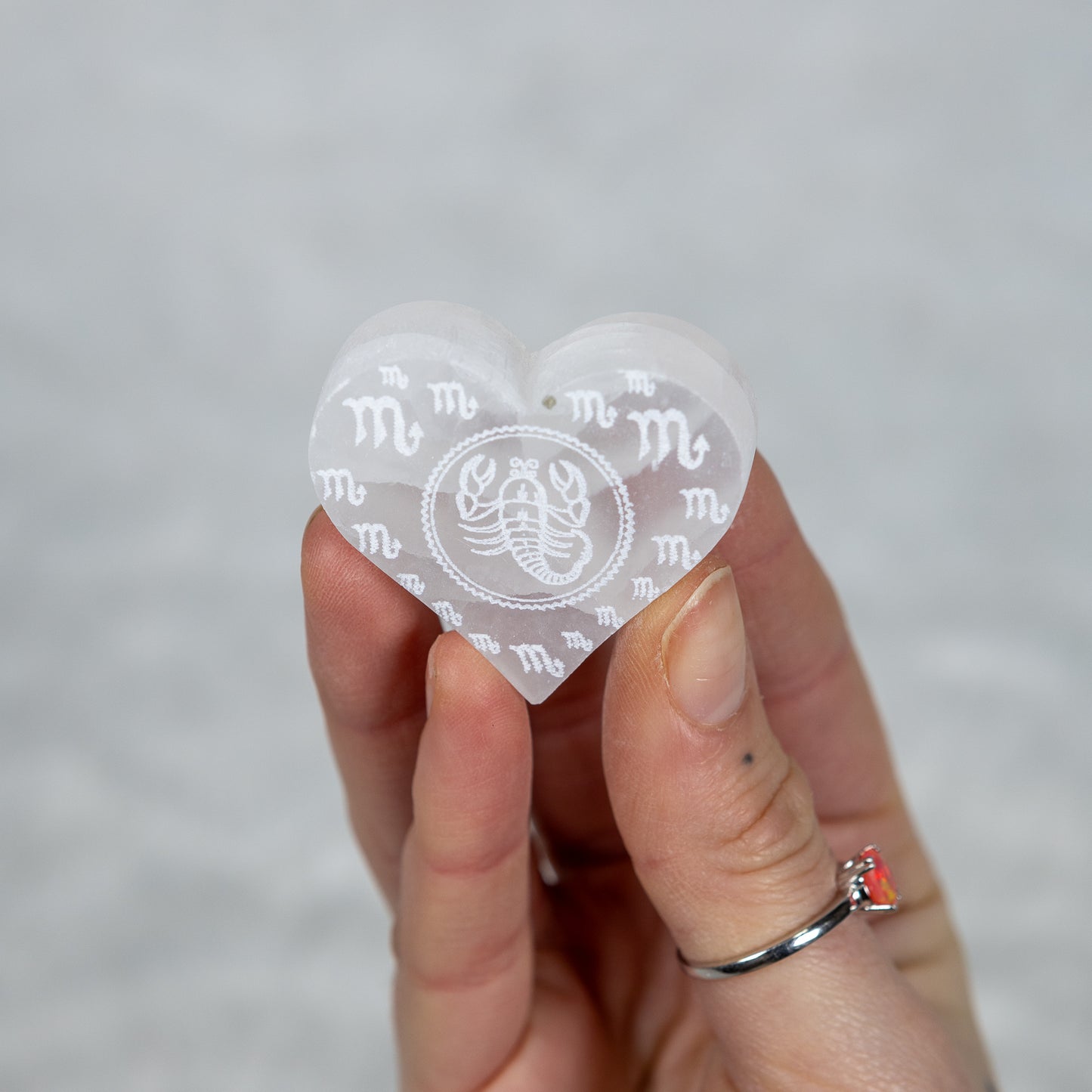 Zodiac Selenite heart