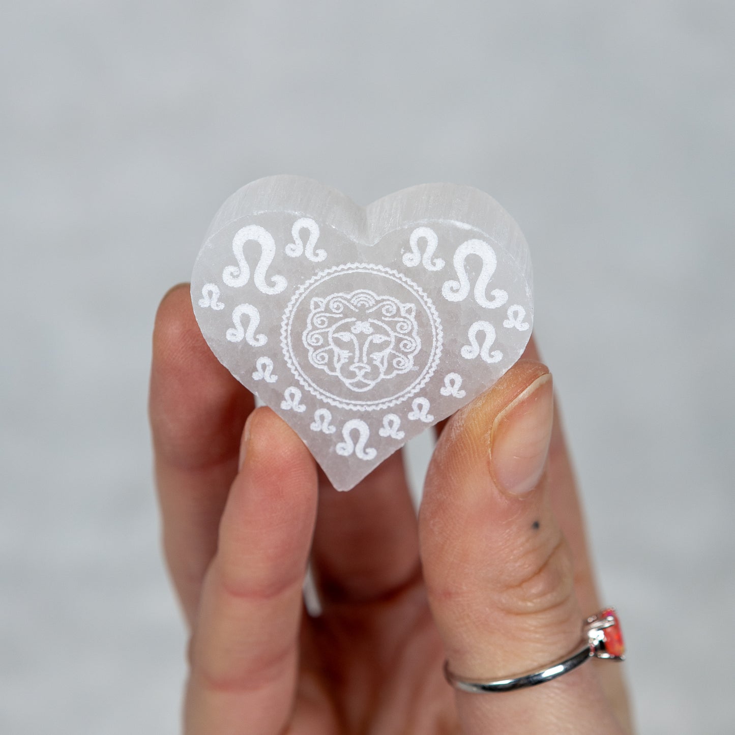 Zodiac Selenite heart