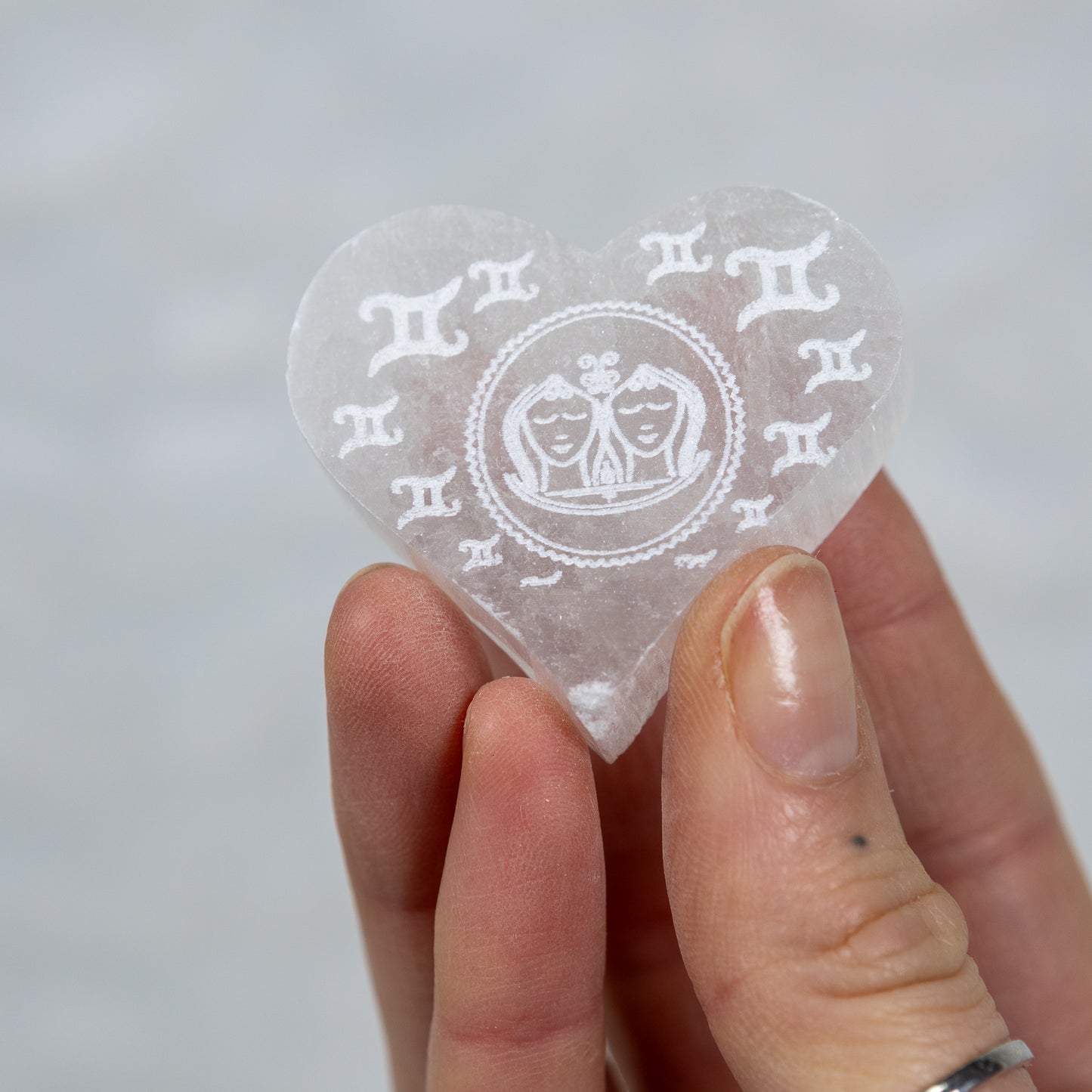 Zodiac Selenite heart