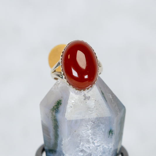 Sterling Silver Carnelian Ring Size O