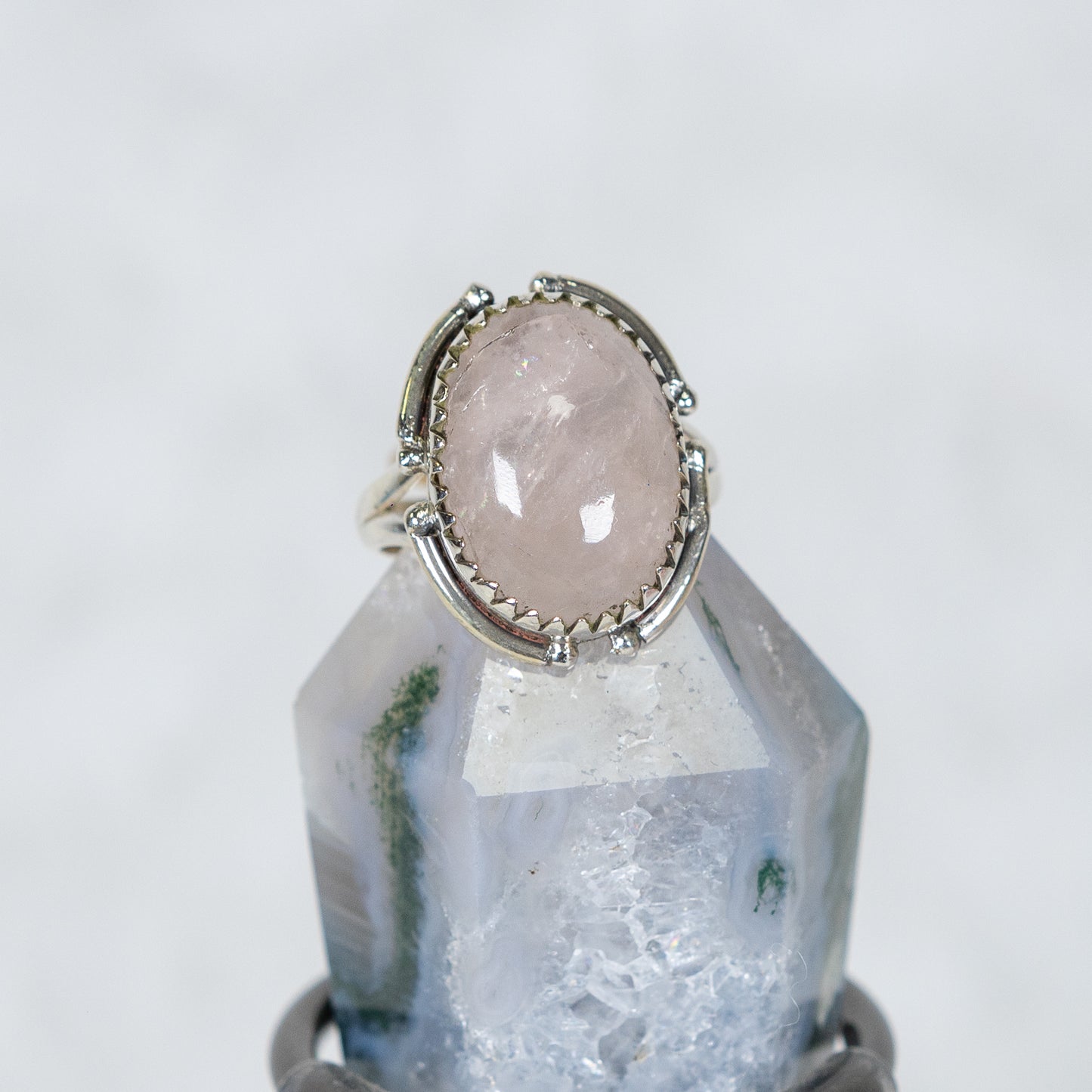 Sterling Silver Rose Quartz Size Q