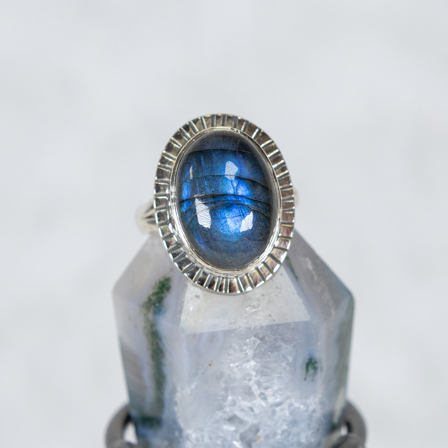 Sterling Silver Labradorite Ring Size U