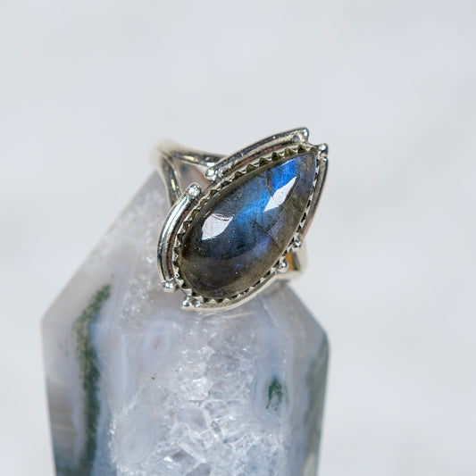 Sterling Silver Labradorite Ring Size U