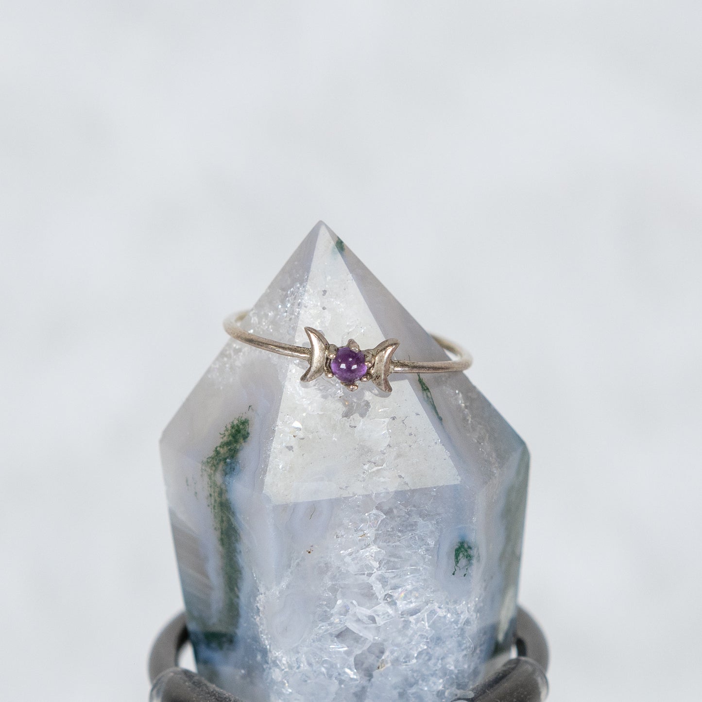 Sterling Silver Amethyst Goddess Ring