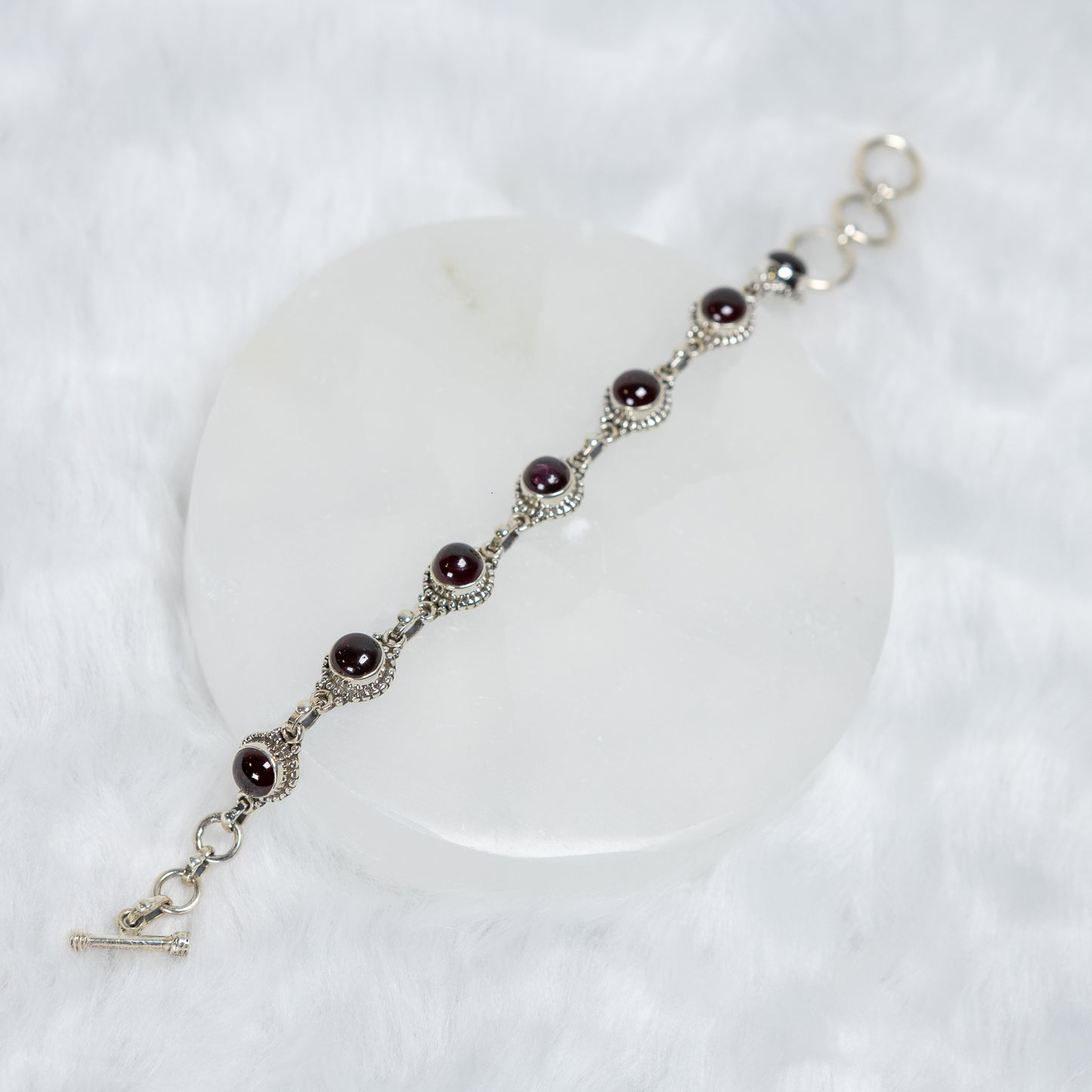 Sterling Silver Garnet Bracelet