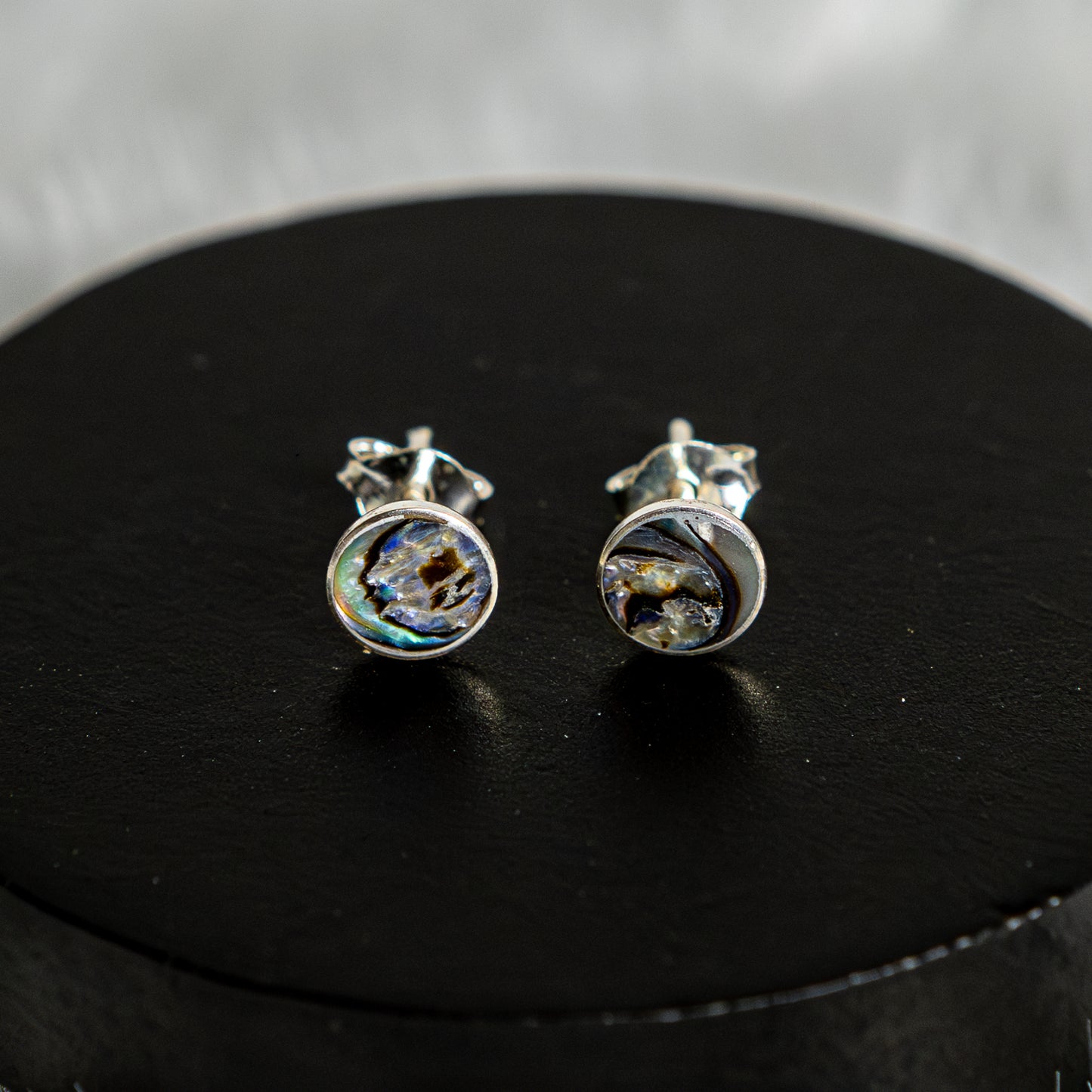 Sterling Silver Rainbow Abalone Earrings Studs