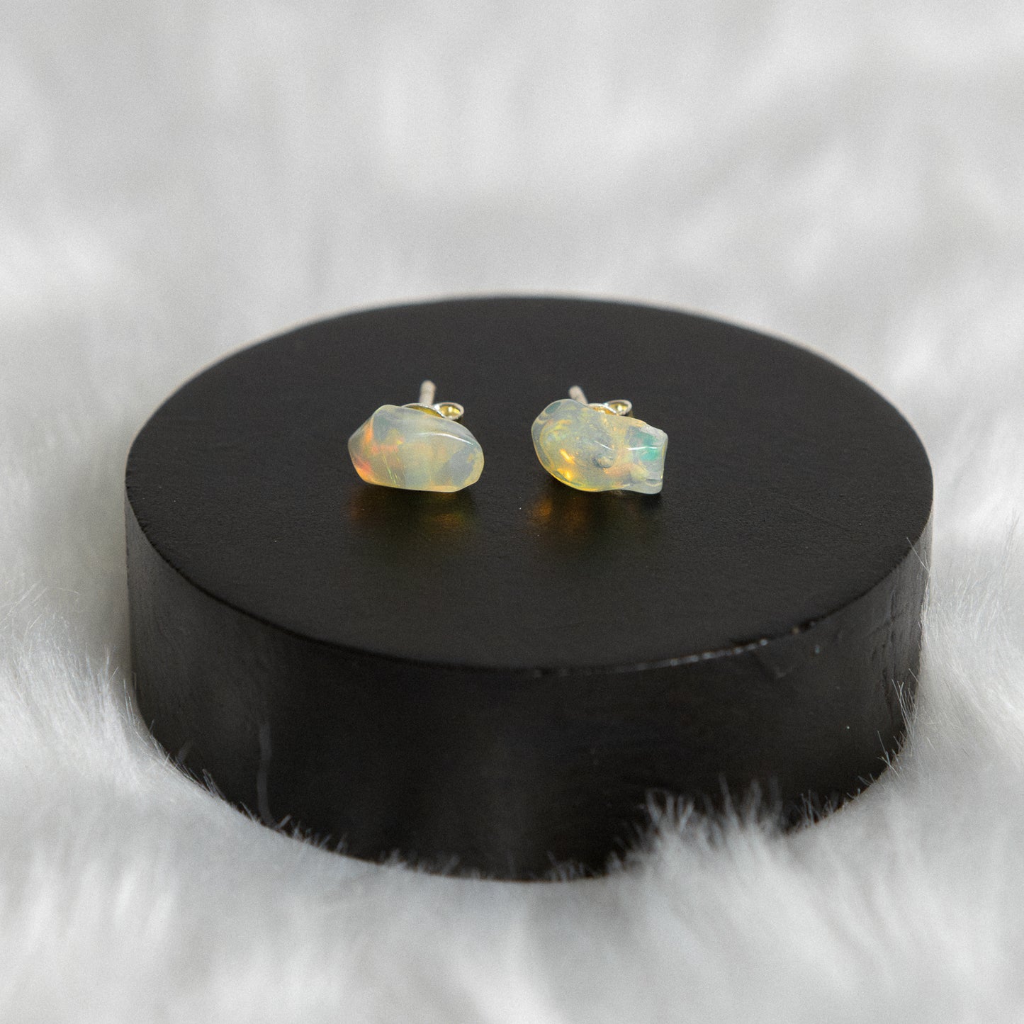 Sterling Silver Opal Earrings Studs