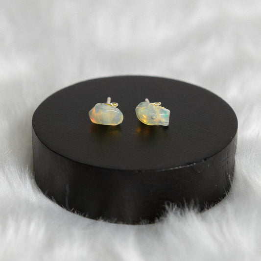Sterling Silver Opal Earrings Studs