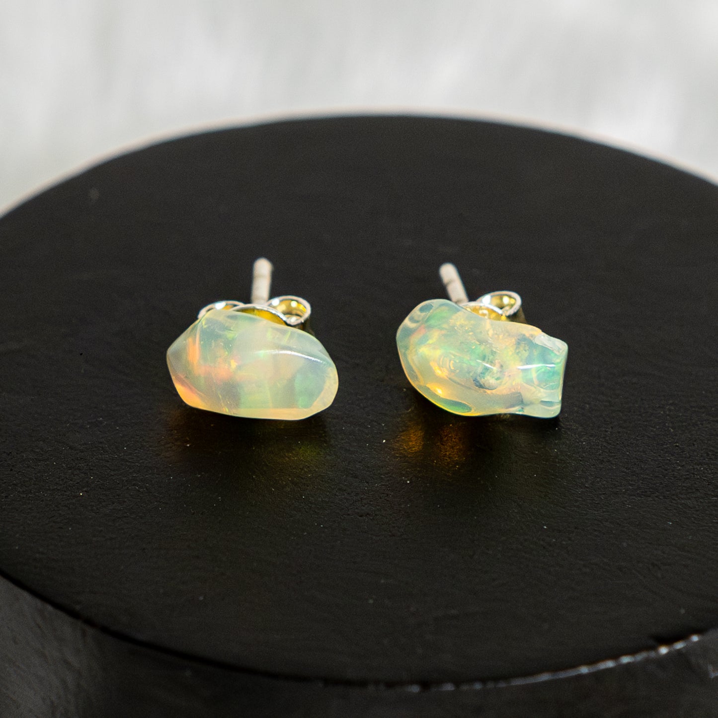 Sterling Silver Opal Earrings Studs
