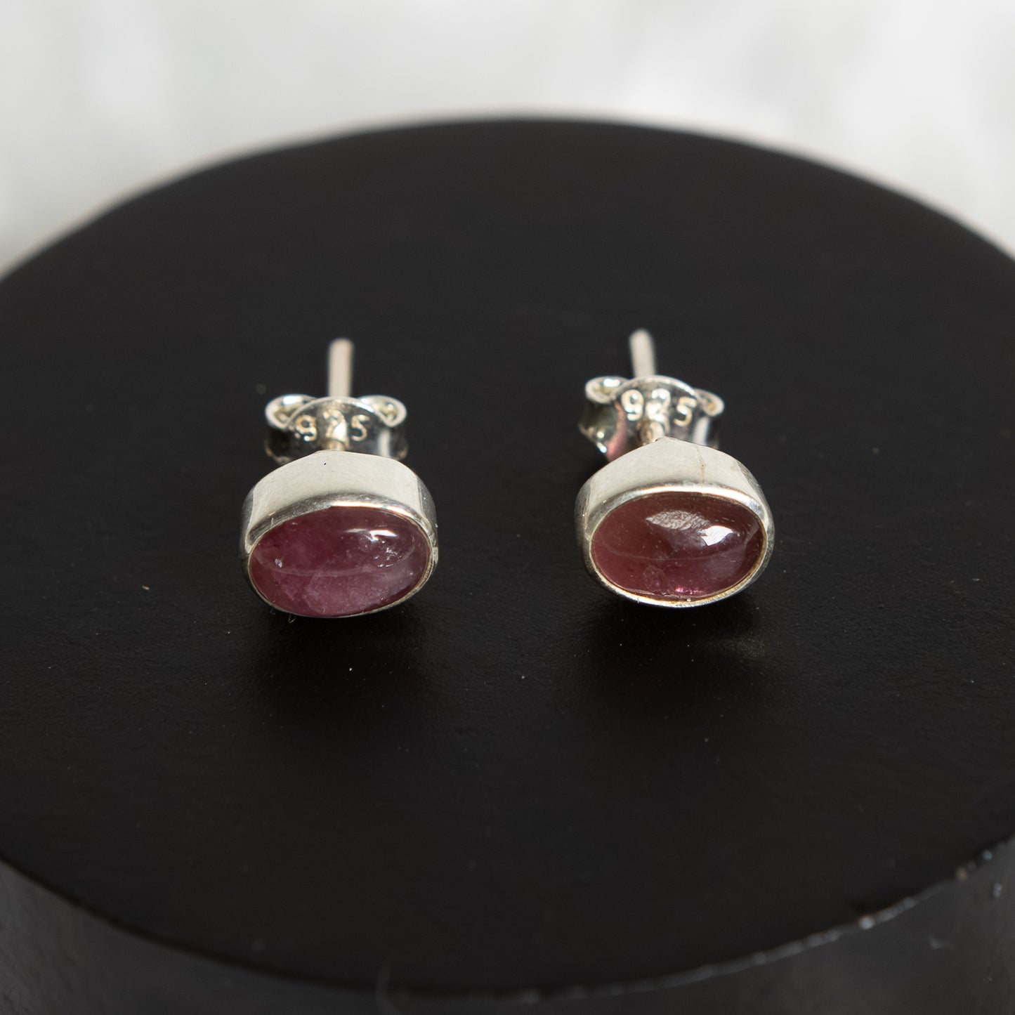 Sterling Silver Strawberry Quartz Earrings Studs