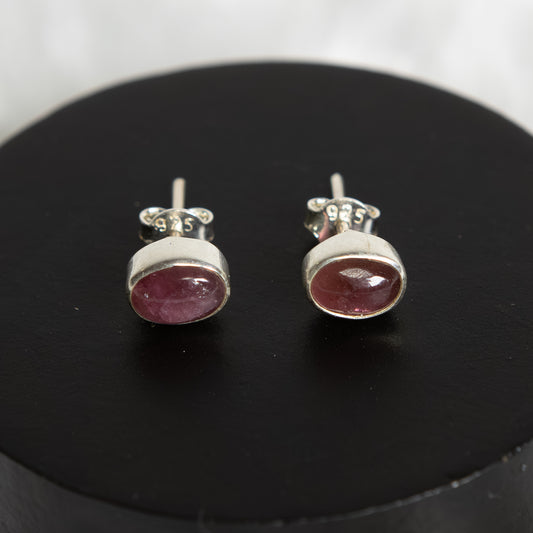 Sterling Silver Strawberry Quartz Earrings Studs