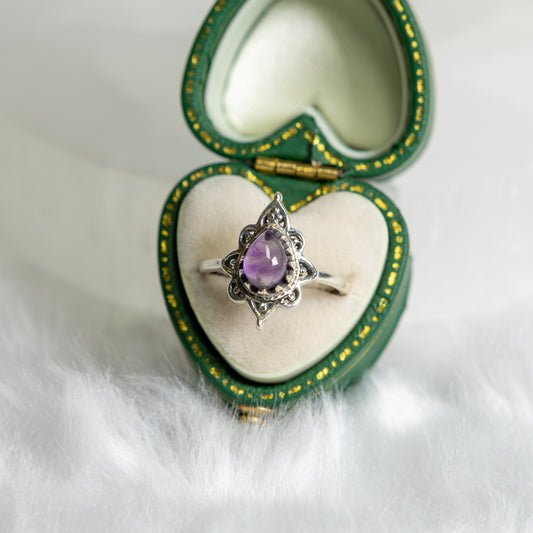 Sterling Silver Amethyst Ring Size K