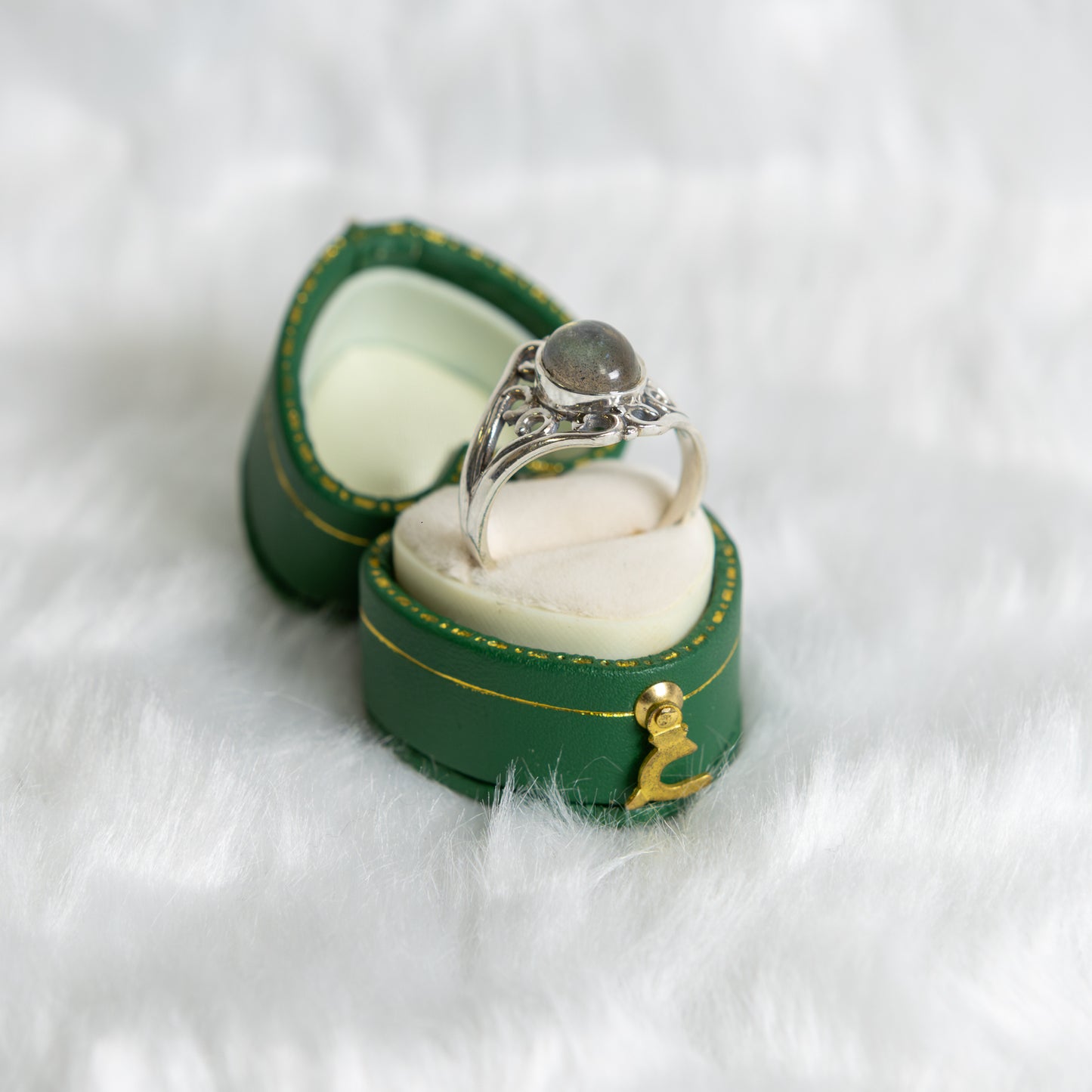 Sterling Silver Labradorite Ring Size Q