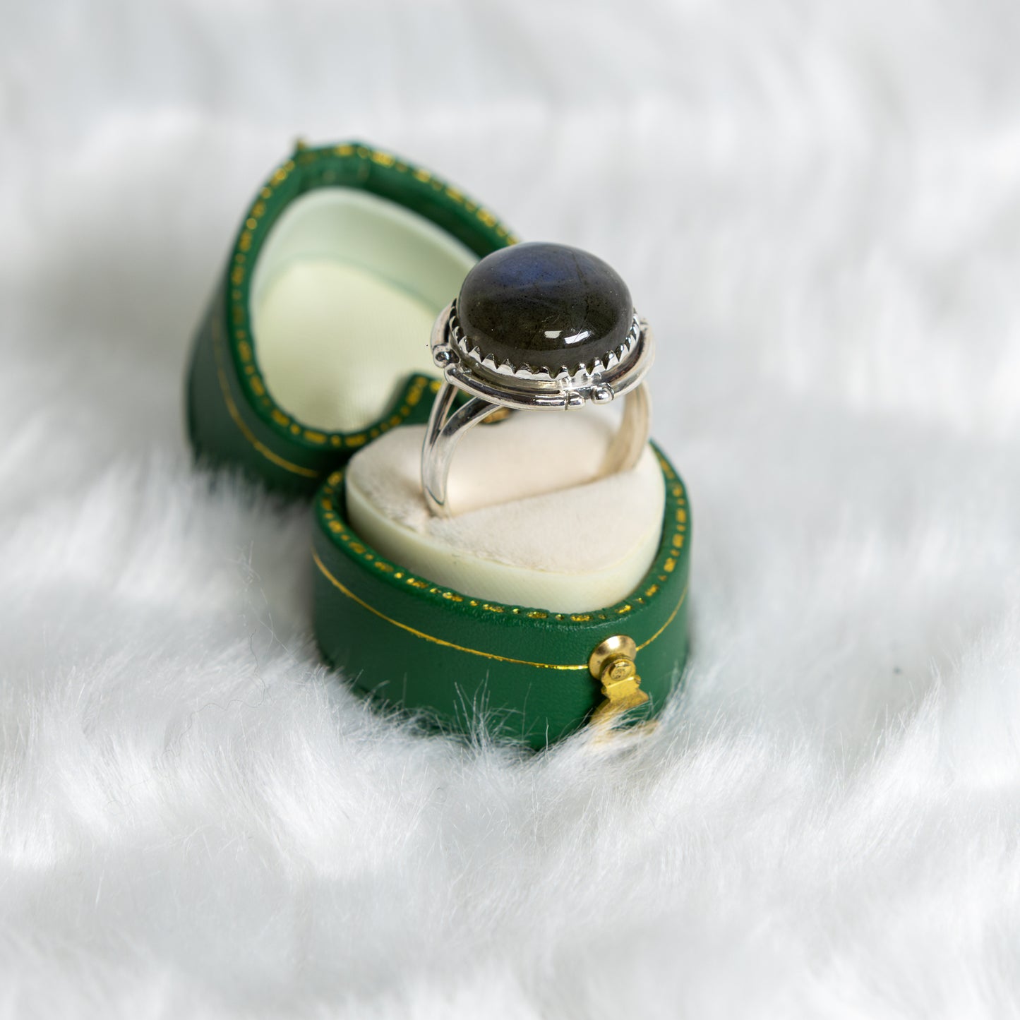 Sterling Silver Labradorite Ring Size Q