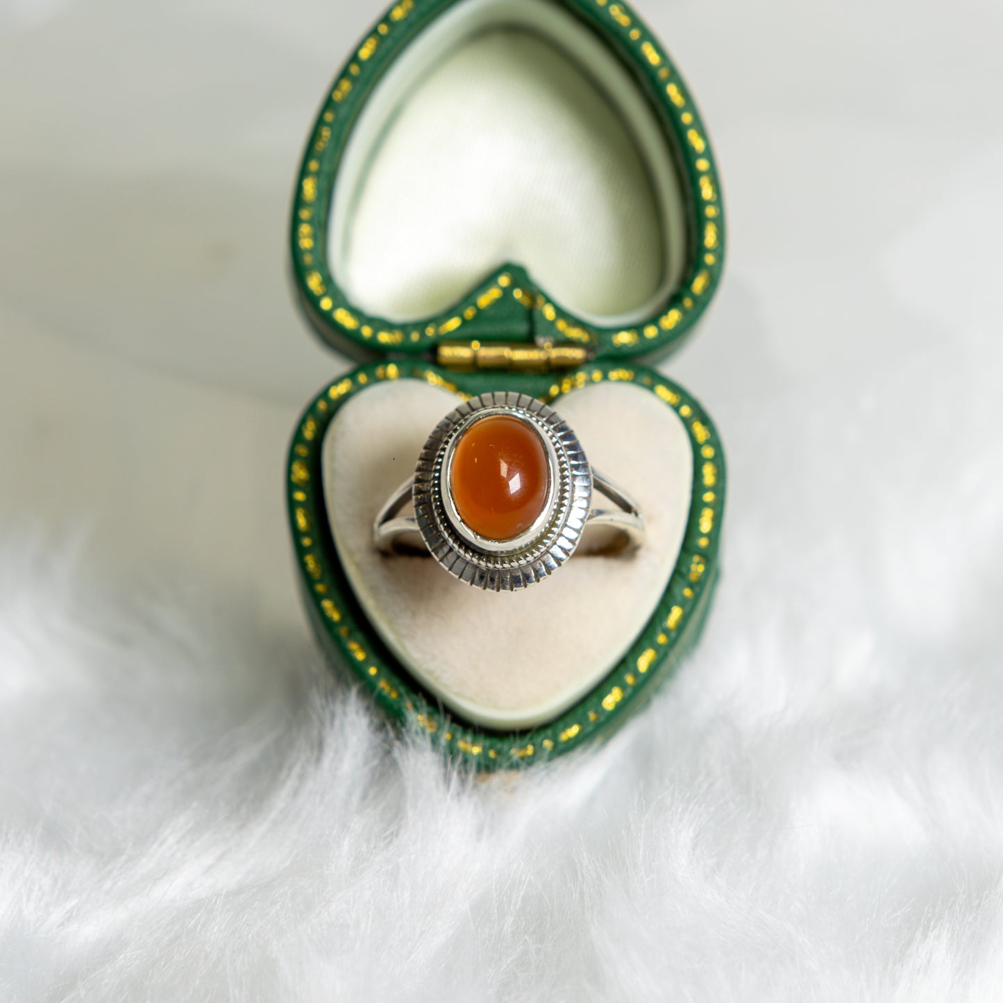 Sterling Silver Carnelian Ring Size M