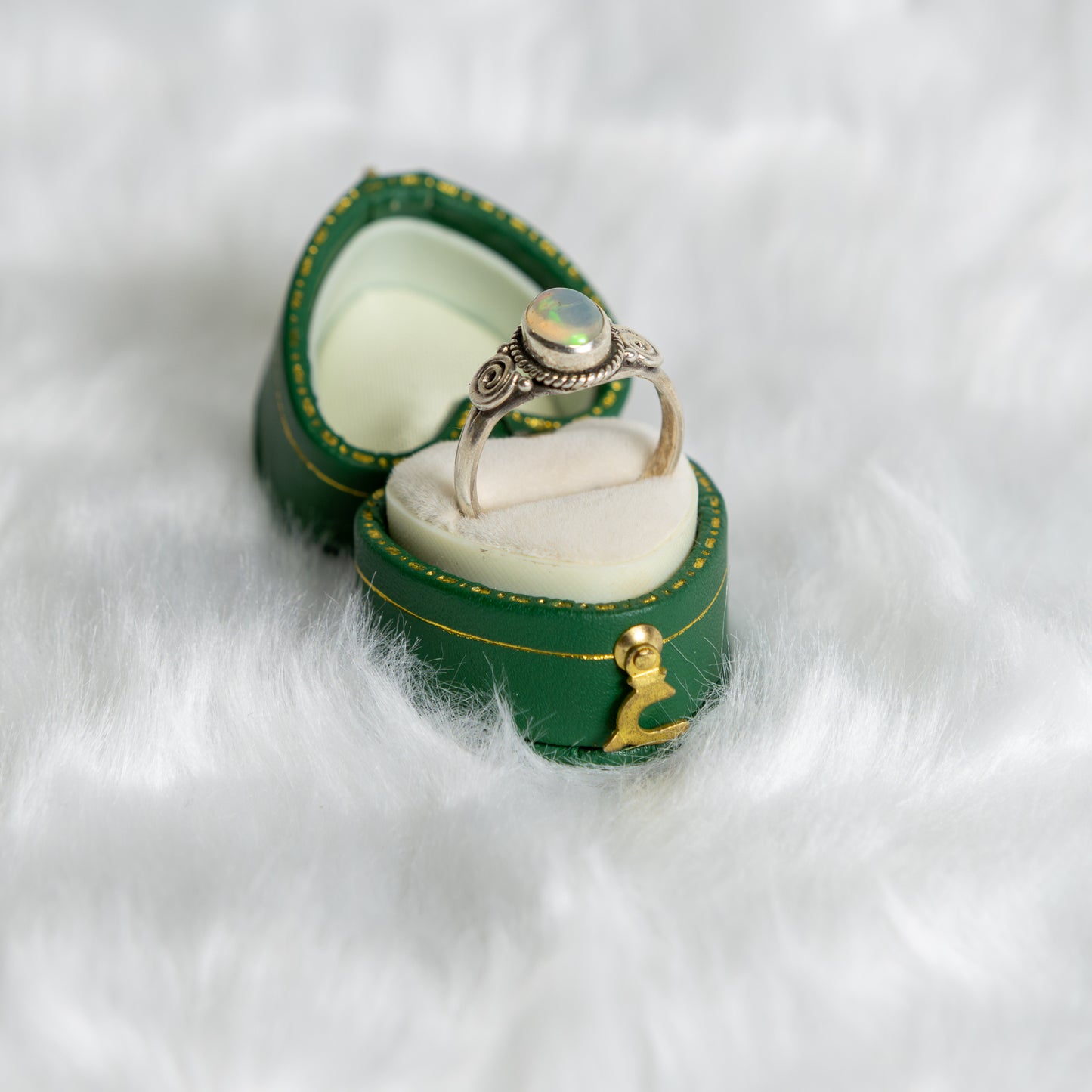 Sterling Silver Opal Ring Size O